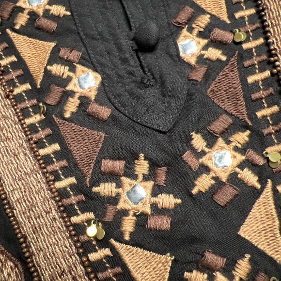 Soft Surroundings NWT Tunic Dress Medium Sequins Embroidery 3/4 Sleeve Anantara - Picture 7 of 9